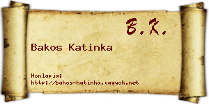 Bakos Katinka névjegykártya