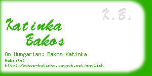katinka bakos business card
